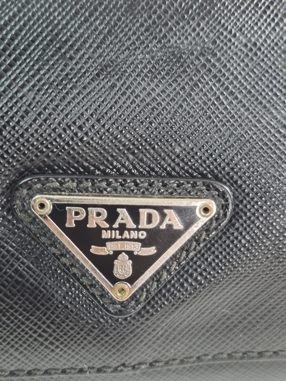 Prada Black Saffiano Leather Wrist Pouch - Picture 8 of 15